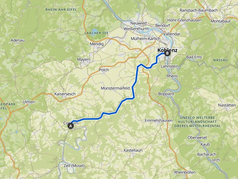 Von Cochem nach Koblenz | bike Tour | Komoot